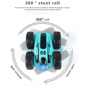  ماشین کنترلی چرخشی 360 درجه آبی Car 360 Degree Flip Remote Control Cars مقیاس 1:32_اسباب بازی
